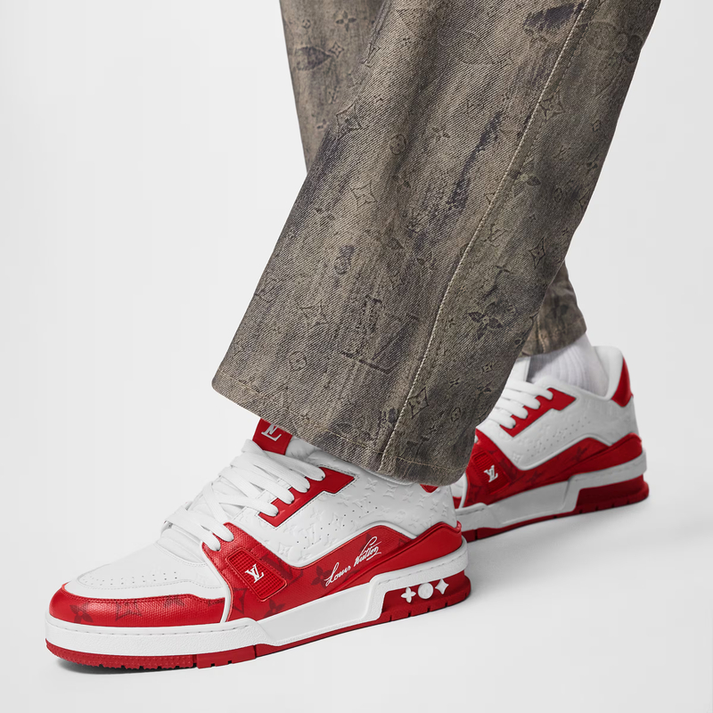 LV Trainer Sneaker — Red · Style 1AANFH product detail image